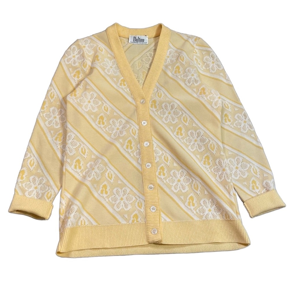Vintage Dalton Lace Flowery Cardigan Sweater